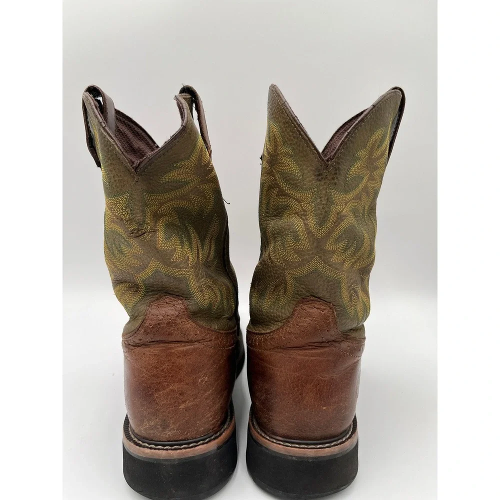 Justin Wide Steel Toe Stampede Work Boots Mens 11.5EE Brown Leather Wk4688